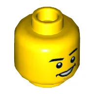Minifig Head Dareth, Eyebrows, Wide Smile, Chin / Eyes Closed, Singing Print