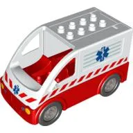 Duplo Van Type 2 with Red Base and EMT Star of Life Print (Ambulance)