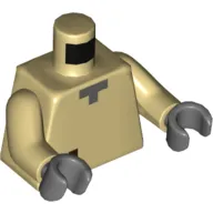 Torso Pixelated Dark Bluish Gray Squares Print, Tan Arms, Dark Bluish Gray Hands