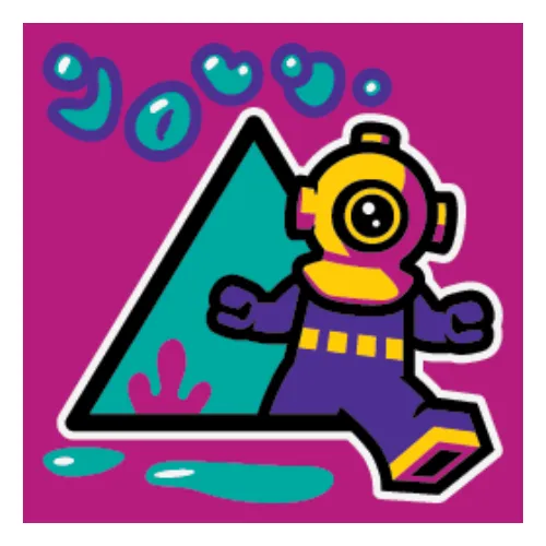 Tile 2 x 2 with Diver Suit print