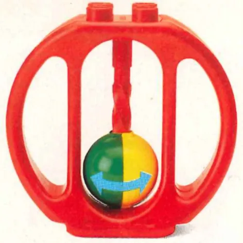 Duplo Rattle Oval with Red and Blue Ball Wheel