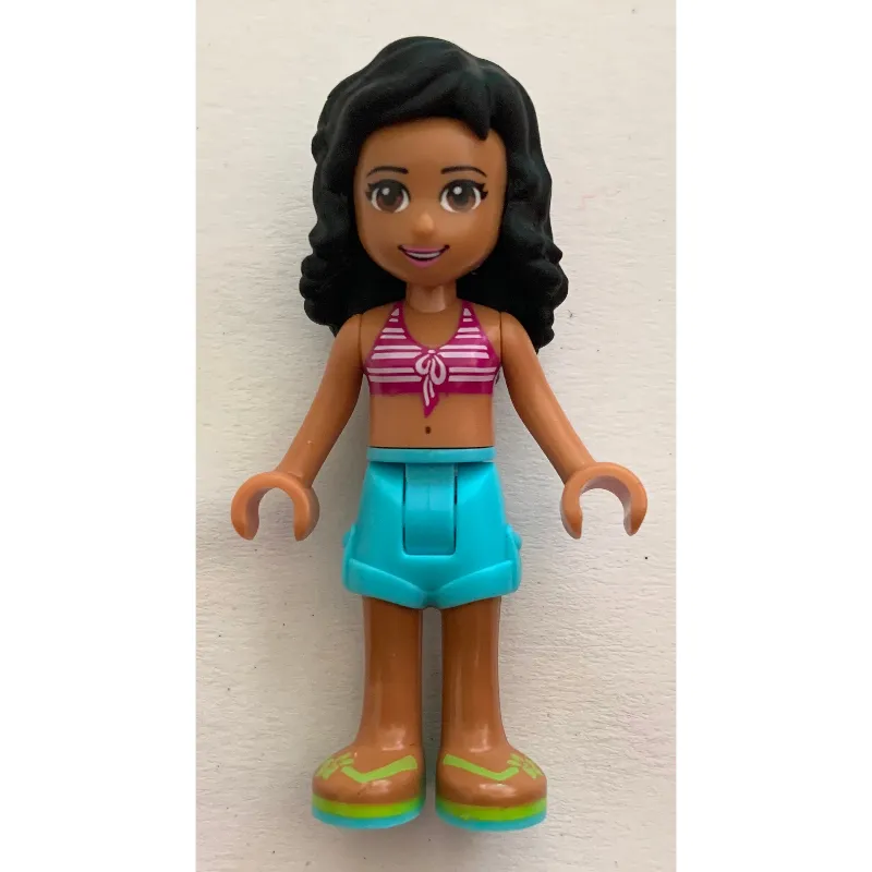 Kate - Magenta/White Bikini, Medium Azure Skirt