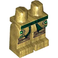 Hips and Pearl Gold Legs with Dark Green Sash, Gold Buckles and Yellow Knee Wrapping Print