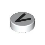 Tile Round 1 x 1 with Large Black < Print