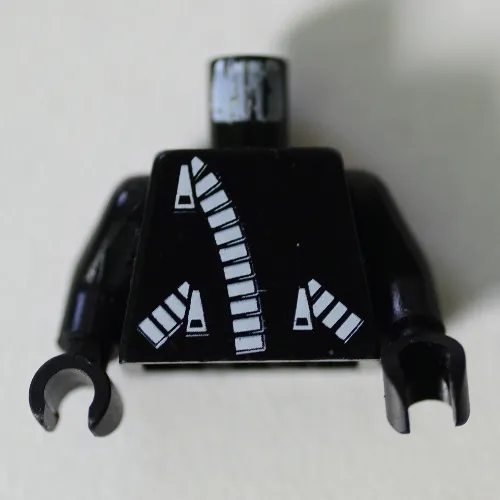 Torso Jacket, Zipper, 2 Zipper Pockets Print, Black Arms and Hands