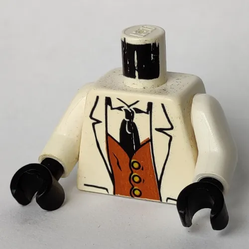 Torso Suit, Brown Vest, Black Tie Print, White Arms, Black Hands