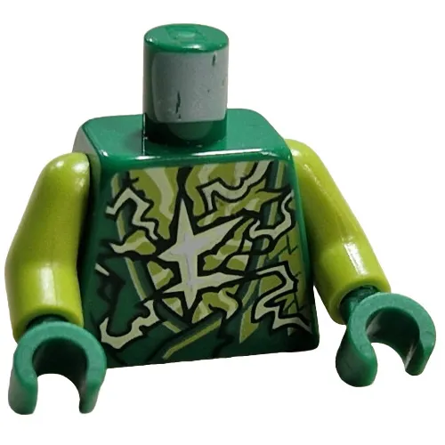 Torso Robe, Lightning, Asian Symbol print, Lime Arms, Green Hands