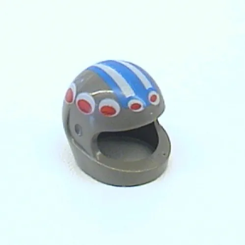 Helmet, Standard with Red/White Circles and Blue/White Striped Print