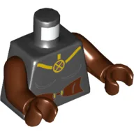 Torso Bodysuit, X-Men Logo and Reddish Brown Belt Print, Reddish Brown Arms and Hands