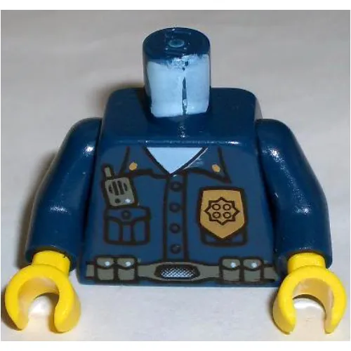 Torso Highway Patrol 2, Shirt with Badge and Radio Print, Dark Blue Arms, Yellow Hands
