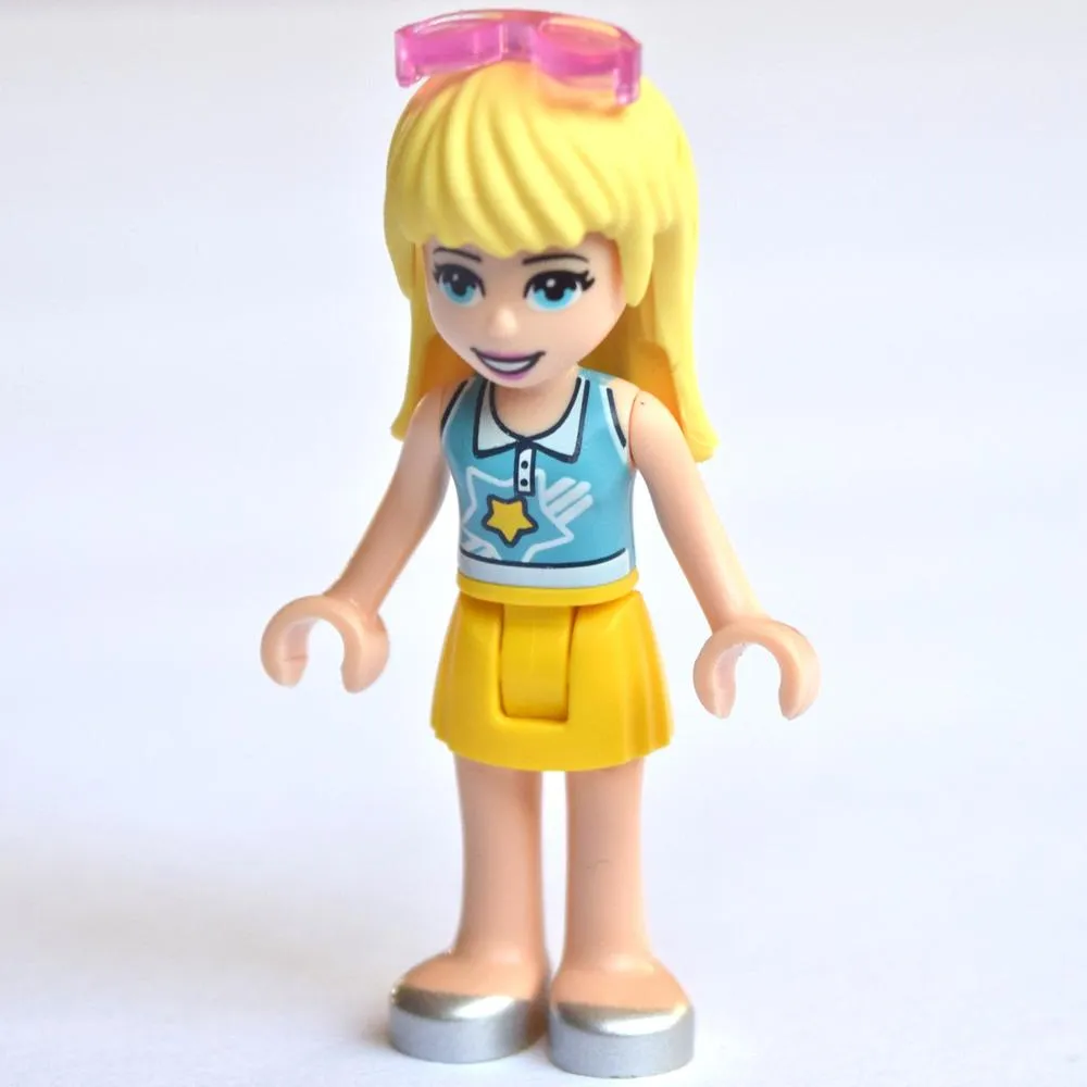 Stephanie - Medium Azure Top, Yellow Skirt