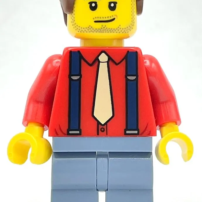 Tailor - Red Torso, Sand Blue Legs, Reddish Brown Hair