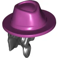 Hair and Hat, Long with Magenta Hat Pattern