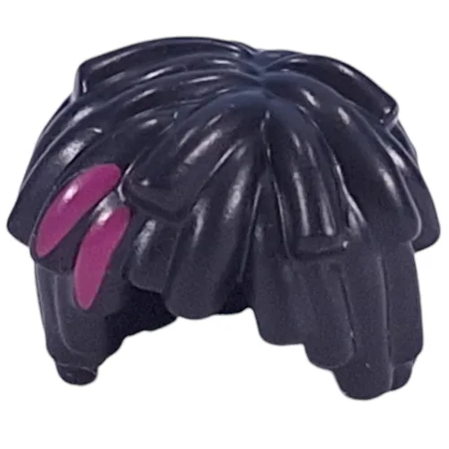 Hair Short Long Curls / Mop Top with Magenta Splotch print