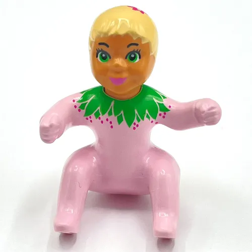 Belville Figure Baby, Light Yellow Hair, Pink Clothes and Green Collar Print
