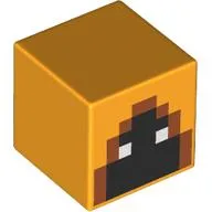 Minifig Head Special, Cube Shadow Hoodie, Black Face, Medium Nougat Hood