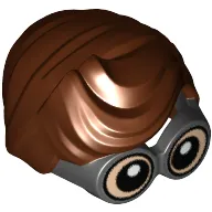 Hair and Large Thick Glasses, Parted and Wavy with Light Nougat and White Pupils Print (Robin)