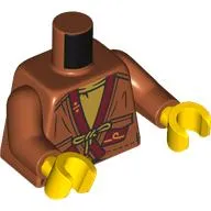 Torso, Robe, Dark Red Trim, Pockets, Tan Lace, Shirt print, Dark Orange Arms, Yellow Hands
