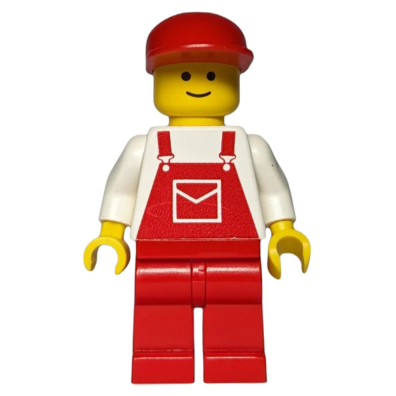 Man - White Torso, Red Overall, Red Cap (3626a Head)