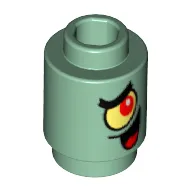 Brick Round 1 x 1 Open Stud with One Eye and Open Mouth Print (Plankton)