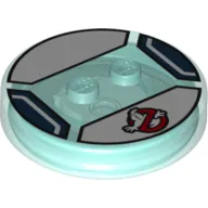 Function Brick Round 4 x 4 x 2/3 with 2 Studs and Ghostbusters Logo Print