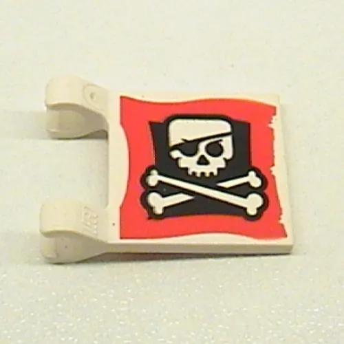 Flag 2 x 2 Square [Thin Clips] with Skull and Crossbones (Eyepatch) Print