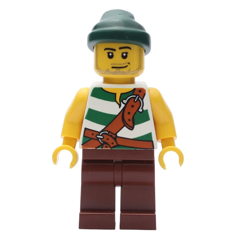 Pirate - White/Green Vest, Reddish Brown Legs, Dark Green Bandana