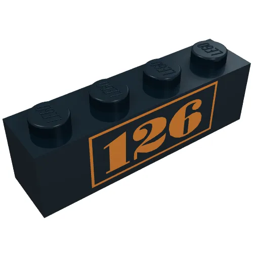 Brick 1 x 4 with Gold '126' Print