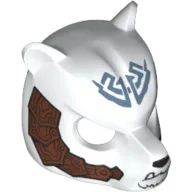 Mask Bear with Black Nose, Fangs, Tribal Markings and Copper Armor with Rivets Print