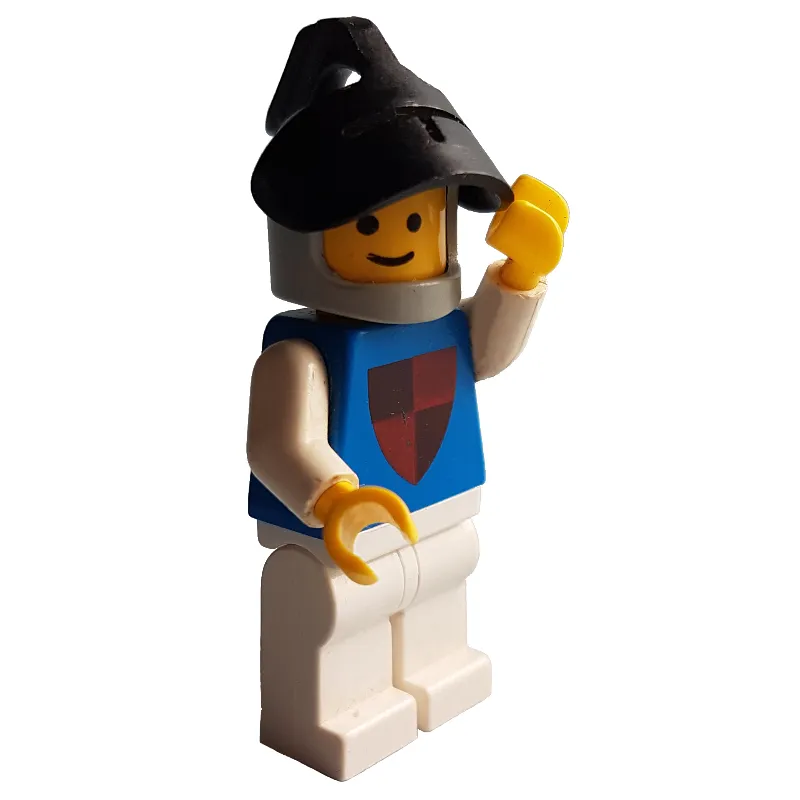 Knight (Quartered Shield) - White Legs, Black Visor