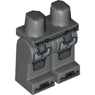 Hips and Dark Bluish Gray Legs with Iron Man Silver Knee Plates and Boots Print