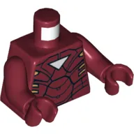 Torso Armor with White Triangle Print, Dark Red Arms and Hands