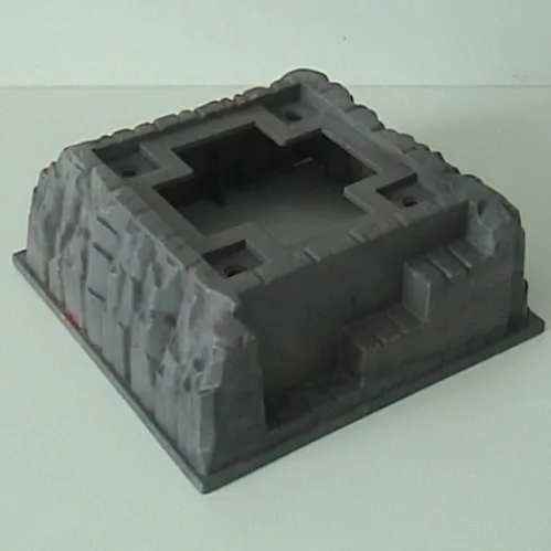 Baseplate Raised 16 x 16 No Studs with Cross Opening and 4 Holes with Marbled Red, Light Bluish Gray, and Black Pattern