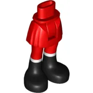 Minidoll Hips and Short Skirt with Red Leggings and Black Boots Print