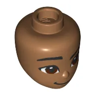 Minidoll Head, Reddish Brown Eyes, Smile print