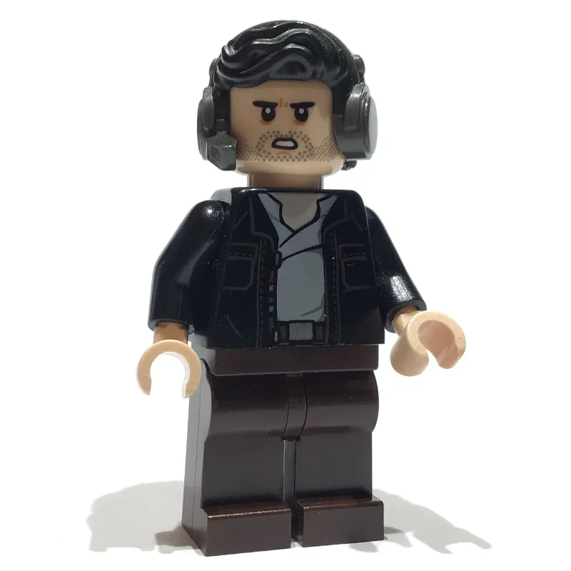 Poe Dameron, Black Jacket, Hair with Headset