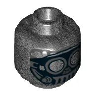 Minifig Head Unkar's Thug, Mask with Goggles and Metal Mouth Grate Print [Hollow Stud]