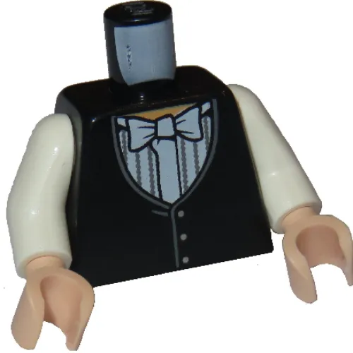 Torso Tuxedo, Yule Ball Vest and Bow Tie with 3 Buttons / 2 Buttons Print, White Arms, Light Nougat Hands