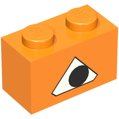Brick 1 x 2 with Pumpkin Jack O' Lantern Eye Print