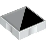 Duplo Tile 2 x 2 with Shape Black 1/2 Square Print