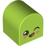 Duplo Brick 2 x 2 x 2 Curved Top with Winking Face print