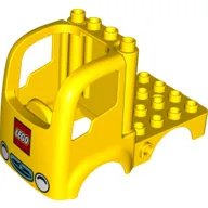 Duplo Car Body Truck 4 x 4 Flatbed with 4 Top Studs - Headlights and LEGO Logo Print