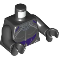 Torso, Dark Purple Black Panther Armor print, Black Arms and Hands