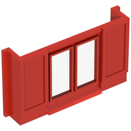 Window 1 x 6 x 3 Shuttered with Glass for Slotted Bricks