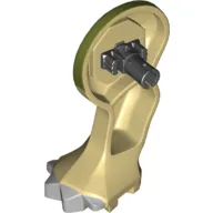 Animal Body Part, Dinosaur, Triceratops Leg, Right, Front, with Pin, Light Bluish Gray Nails and Reddish Brown and Olive Green Print