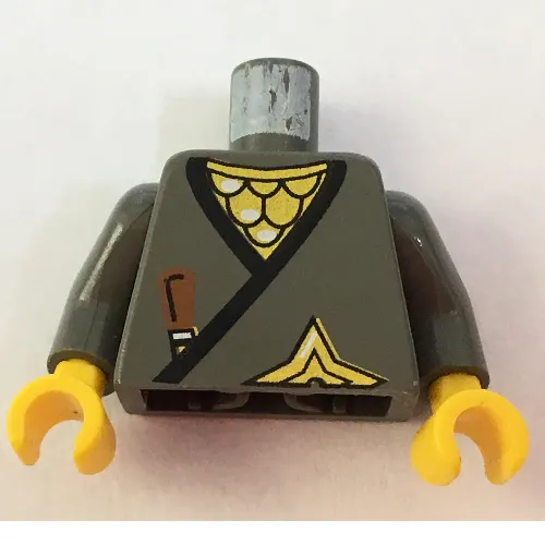 Torso Robe, Brown Dagger, Gold Star, Gold Scale Mail Print, Dark Gray Arms, Yellow Hands