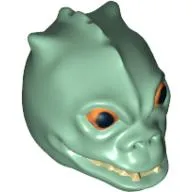 Minifig Head Special, Trandoshan with Orange and Black Eyes Print (Bossk)