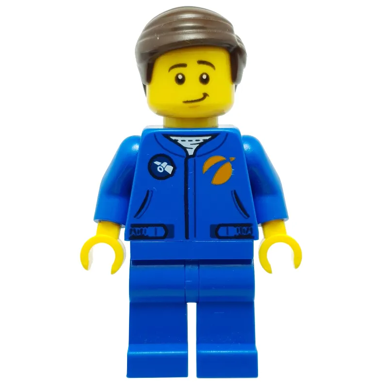 Astronaut - Blue Torso and Legs, Dark Brown Hair