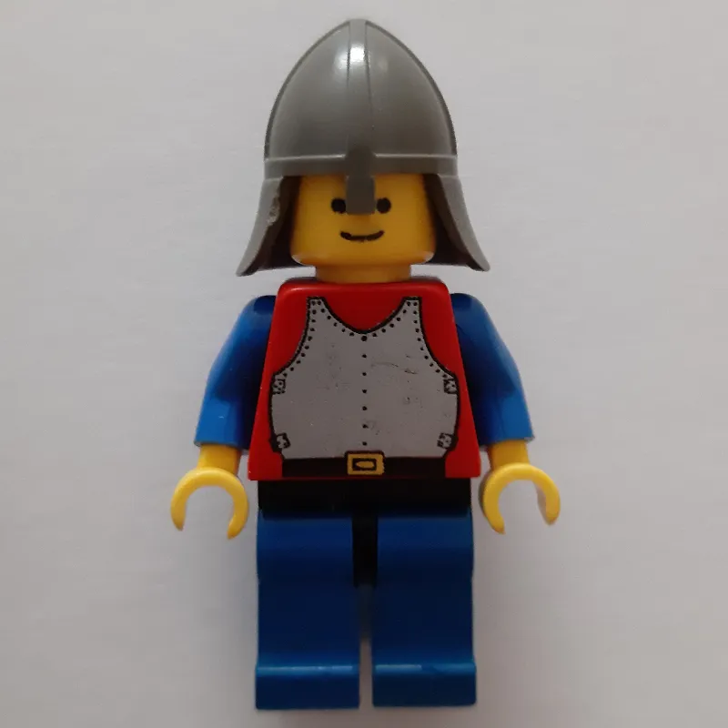 Knight (Breastplate on Red) - Blue Legs, Dark Gray Neck-Protector