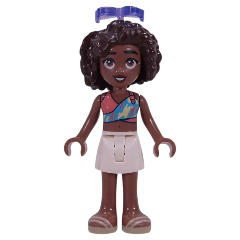 Aliya, Coral Top, White Skirt, Sunglasses